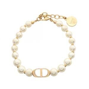 DIOR White Pearl Charm Bracelet